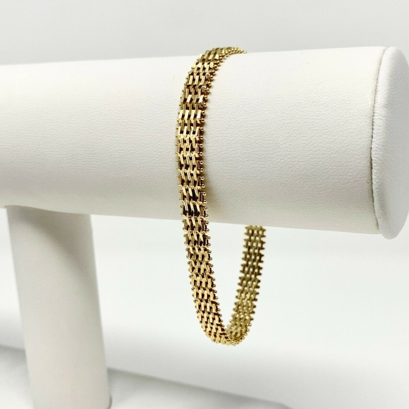 Jewelry - 14k Gold 11.9g Sparkling Link Chain Bracelet 7.25"